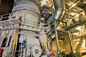  3 The vertical mill crushes the ­mineral mixture before it is ­conveyed into the rotary kiln 