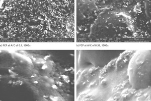  9 ESEM images of the FCPs containing asphalt emulsion 5 min after mixing 