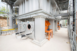  6 PFR kiln with access to the vibrating trays 