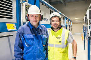  3 Partnership in engineering, international cooperation for commissioning: Edoardo Cella from QualiCal, Italy (at right), and Arkadiusz Mrozek from Aerzen Polska 