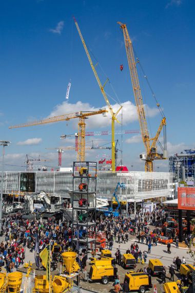 Part of the bauma outdoor exhibition area