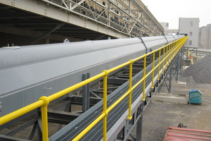  5 After the material mix has been processed, the pipe belt conveyors of the VecoBelt series convey it to the preheater and the main burner – transport is safe and loss &amp; emission-free 