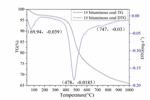  10 TG and DTG profiles for pyrolysis of coalsa) No. 1 bituminous coalb) No.1 anthracite 