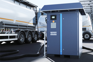  Atlas Copco’s new ZE 3 low-pressure compressors are suitable for unloading bulk materials from truck tanks and for other conveyor applications 