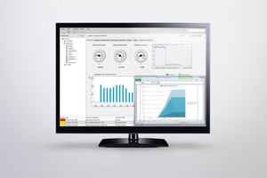  The powermanager power monitoring software displays status information and electrical characteristics in a clearly-arranged dashboard and analyzes energy flows 