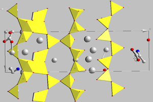  5 Structure solution for the incorporation of alanine (left) and 6-aminohexanoic acid (right) in tobermorite 