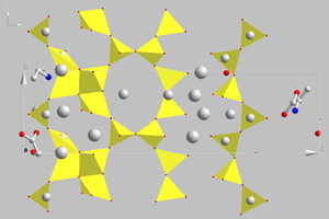  6 Structure solution for the incorporation of glutamine (left) and imidazole (right) in tobermorite 