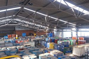  Chemical waste storage at the blending platform facility 