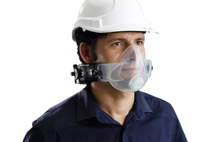  The CleanSpace half mask made can be easily connected to the fan unit  