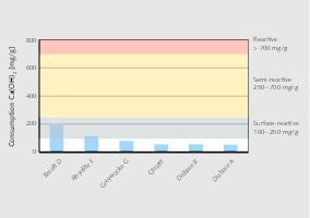  8 Reactivity of selected rock flours based on the Ca(OH)2 consumption in the Chapelle test 