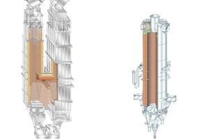  1 Rectangular Maerz PFR kiln for high reactive lime (left) and Maerz HPS kiln for medium and low reactive lime (right) 