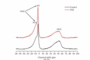  8 27Al NMR spectra of SAC pastes at 2 h and 28 d 