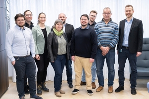  “ElkaSyn” final meeting at Fraunhofer Umsicht in Oberhausen: Kevinjeorjios Pellumbi, Michael Prokein, Theresa Jaster (all from Fraunhofer Umsicht), Sabine Kareth (Ruhr-Universität Bochum), Heiko Lohmann (Fraunhofer Umsicht), Maximilian Schmidt (University of Stuttgart), Marvin Dorn (Ruhr-Universität Bochum), Dr. Michael Gahr (Project Management Jülich) and Stephan Heuser (Fraunhofer Umsicht) 