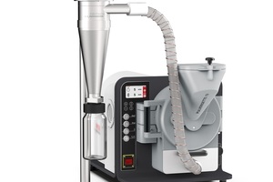  2 Disk mill Pulverisette 13 premium line in combination with Fritsch high-performance cyclone separator 