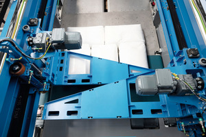  The Beumer paletpac series is keyed to the characteristics of the packaged goods and complies with the customers’ requirements for packing patterns and pallet dimensions 