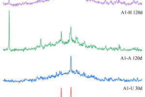  10 XRD patterns of A1 and B2 specimens immersed in sulfate solution: (a) A1; (b) B2 