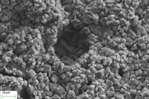  12 SEM images of B2 specimens with different erosion modes(a) B2-U 30 d; (b) B2-U 120 d(c) B2-H 30 d; (d) B2-H 120 d(e) B2-A 30 d; (f) B2-A 120 d 