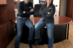  1 Martin Engineering Italy’s leadership team: Sales Manager Matteo Manghi (left) and Administration and Accounts Manager Simona Farina (right) 