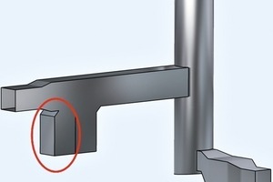  	Geometrie Kamin mit markiertem Problembereich 