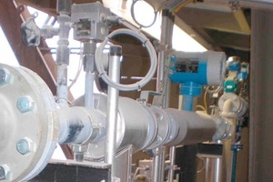  <span class="bildunterschrift_hervorgehoben">3</span>	Glycerin flow-control unit on the calciner burner, showing metering equipment and control valves  