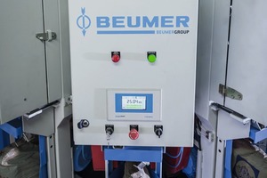  The rotating Beumer fillpac R filling machine, with sophisticated weighing electronics 