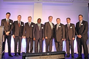  Von links: Niklas und Walter Haver (Haver &amp; Boecker), Prof. Dr. Georg Unland, Dr. Aliko Dangote, Dr. Martin Wansleben, Dr. Reinhold Festge, Dr. Fabian Festge und Florian Festge (Haver &amp; Boecker) 