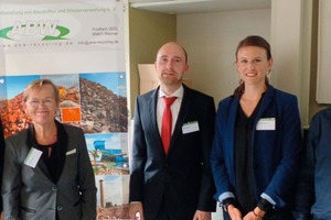  <div class="bildtext_en">2 The winner of the “Award for Young Building Materials Recycling Researchers” Anna-Lena Höhn M.Sc., Prof. Dr.-Ing. habil. Anette Müller, the two second-placed Stephan Dose M.Sc. and Stephanie Grümer M. Sc., and the General Secretary of ABW e.V., Dipl.-Ing. Alexander Schnell (from left to right)</div> 