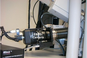  	EBSD-Kamera mit integriertem Forward Scatter Detector (FSD) am NanoSEM  