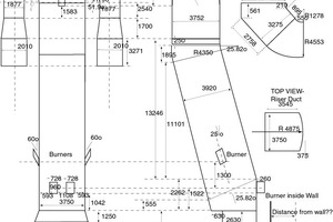  lllustration des Steigrohrs des Air-through-Vorkalzinators [Abmessungen in mm] 