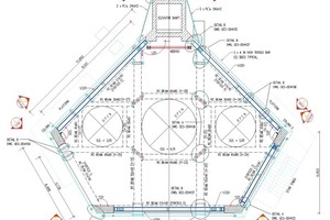  11 Post tensioning of main ring beams, plan view 