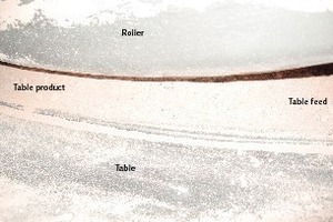  3 Picture of the material between table and roller 