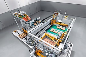  4 In the high-capacity range of the Beumer paletpac product line, up to 5500 bags/h can be palletized  