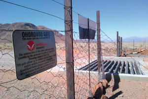  2 A new motorgate or “cattle guard” allows the removal of internal fences which restrict wildlife movement 