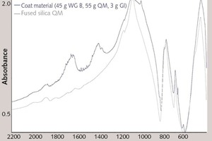  7 IR spectrum of the coat material (20 d) in comparison with that of the fused silica QM 