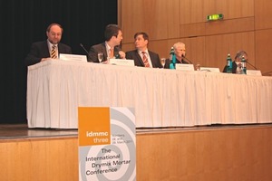  2	Panel of the first session showing (from the left): Prof. Dr. Johann Plank, Dr. Hubert Motzet, Steffen Schneider and Dr. André Schiegg 