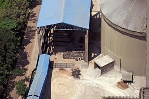  3 View of the storage shed, the solid alternative fuels reception and dosing unit, transport belt conveyor, and whole tyre feeding system 