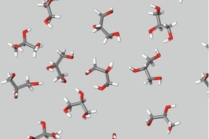  18 Distribution of gylcerine molecules on approximately half covered clinker surface (top view) 