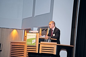  1 Danilo Buscaglia, CEO of Lafarge ­Germany, during his ­welcoming speech to the Technical Forum 2012 