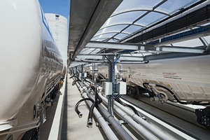  5 Rail car unloading lanes 