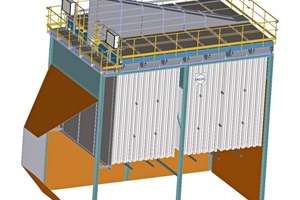  3 CAD-drawing of the adaption from ESP into bag filter 