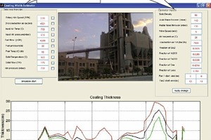  7 Output of coating thickness calculation computer program using three maximum, medium and minimum temperatures obtained from scanner 