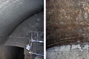  5 Basic-lined vault, condition after 2 (left) and 9 years (right) 