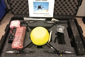  1 Drone and auxiliary equipment in carry-on case 