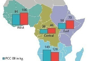  Pro-Kopf- Zementverbrauch in den Subsahara-­Regionen 