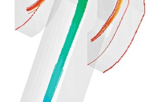  14 Higher momentum burner’s petcoke ­particle trajectories 