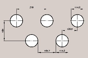  10 Arrangement of round pipes in the cooling pipe bundle 