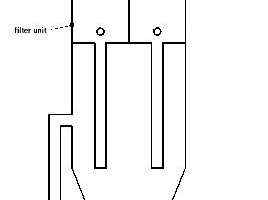  7	Diametrically opposed configuration of the shutoff flaps during cleaning of the respective filter module 