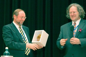  Prof. Plank (left) and Ferdinand ­Leopolder on the ­occasion of the idmmc two 