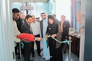  2&nbsp;&nbsp;&nbsp;&nbsp;&nbsp;&nbsp;&nbsp;&nbsp;&nbsp; Cutting the Ribbon for the MEDMA Lab at DCL: (from left to right): Ferdinand Leopolder, Laith Haboubi (MEDMA), Eng. Ali A. Elian, Eng. Imad Juma Mohammed, Eng. Hawa Abdullah Bastaki (DCL) 