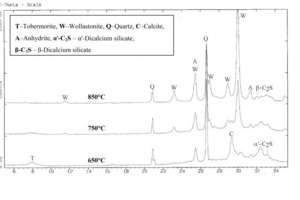  4	X-ray diffractograms of the thermally treated P2-0,35 AACs 